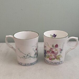 New Kingsbury Floral Mug Set - White with Pink and Green Accents